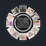12 Photo Collage Personalized Black White  Runde Wanduhr<br><div class="desc">12 Photo Collage Personalized Template Black and white wall clock .. simply add your own photographs and logo or background to this great wall clock .. easy to personalize .. customizable photo template clock from Ricaso - perfect gift-ideas</div>