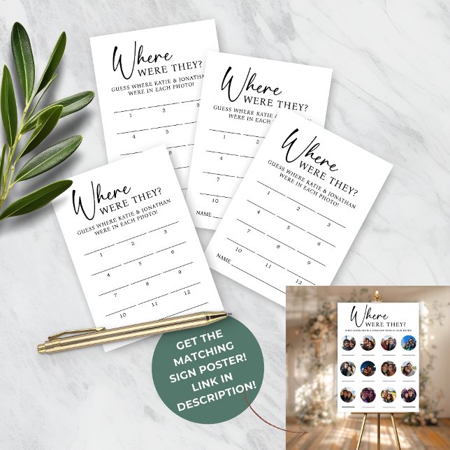 12 Photo Où Ils Ont Joué Carte Guess (12 Photo Where Were They Game Guess Cards)