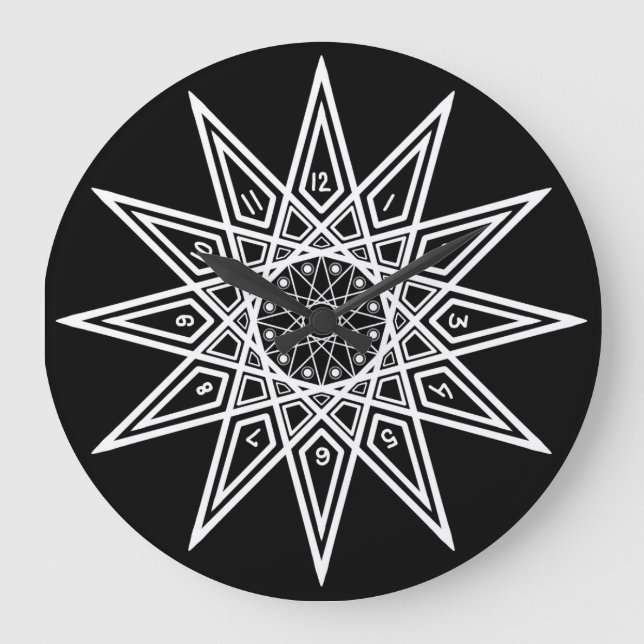 12 points star clock große wanduhr (Vorderseite)