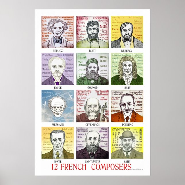 12 Poster des compositeurs français (Devant)