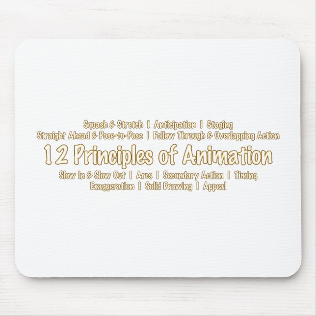 12 Prinzipien der Animation für Mousepad (Vorne)