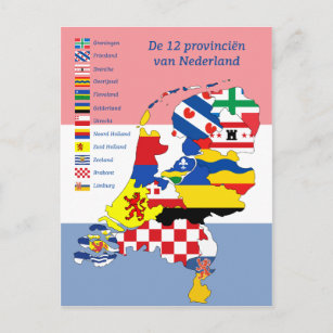 12 Provinzen der Niederlande Postkarte