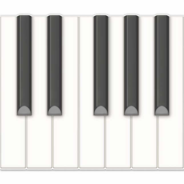 12 realistische Piano Keys Tilable Keyboard Mural Aufkleber (Vorderseite)
