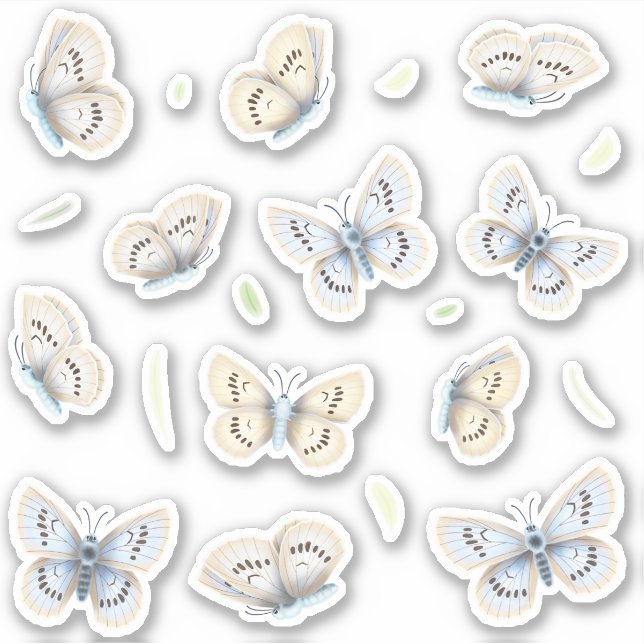 12 Schmetterlinge machen Ihre eigene Naturlandscha Aufkleber (Vorderseite)