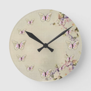 12 Schmetterlinge Runde Wanduhr