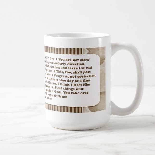 12 Schritt-Slogan-Tasse Kaffeetasse (Rechts)