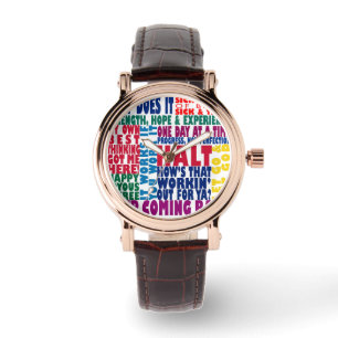 12 Schritt-Slogans Armbanduhr