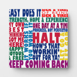 12 Schritt Slogans Fotoplatte