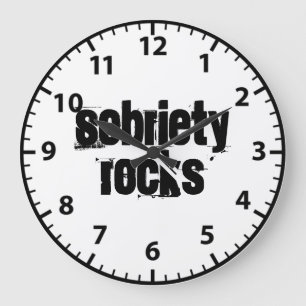 12 Schritte Genesung Nüchternheit Slogan Alkoholik Große Wanduhr