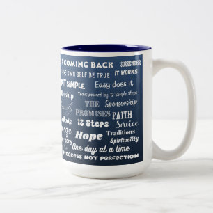 12-Schritte-Recovery-Wörter & Slogans Zweifarbige Tasse