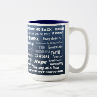 12-Schritte-Recovery-Wörter & Slogans Zweifarbige Tasse