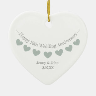 12. Silk Wedding Jubiläum Ehemann & Ehefrau Gesche Keramik Ornament