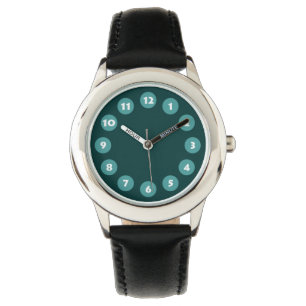 12 Spots - Aquamarin und dunkelgrün Armbanduhr