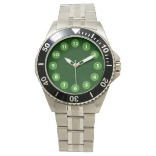 12 Spots - Avocado Green mit Dunkelgrün Armbanduhr