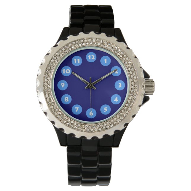 12 Spots - Baby Blue on Deep Navy Armbanduhr (Vorderseite)