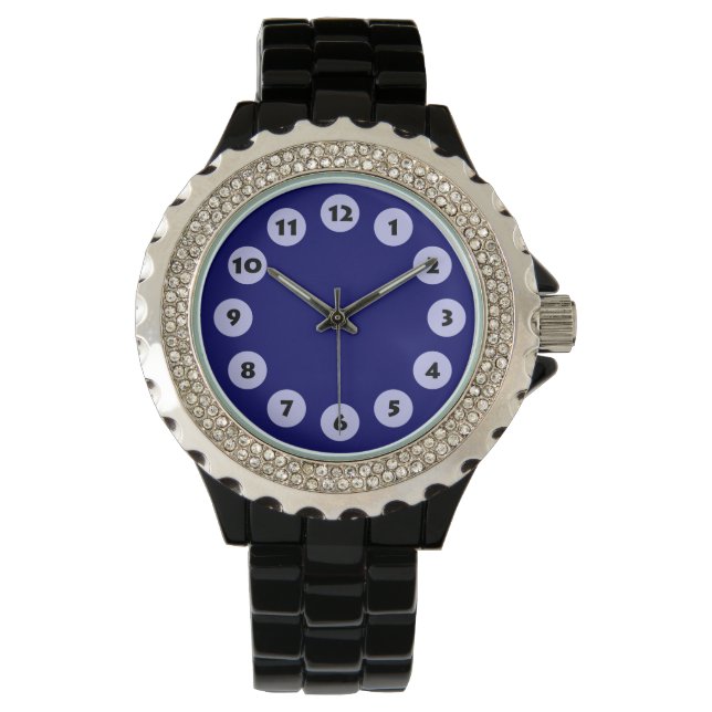 12 Spots - Powder Blue on Deep Navy Armbanduhr (Vorderseite)