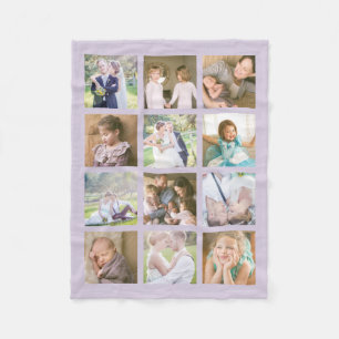 12 Square Foto Collage bearbeitbare Farbe Fleecedecke