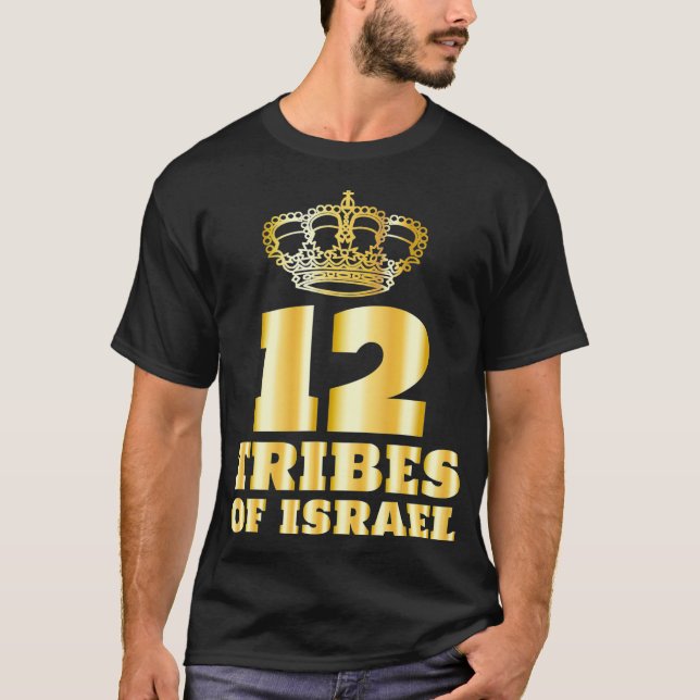 12 Stämme Israels Hebräische Israelite Jah T-Shirt (Vorderseite)