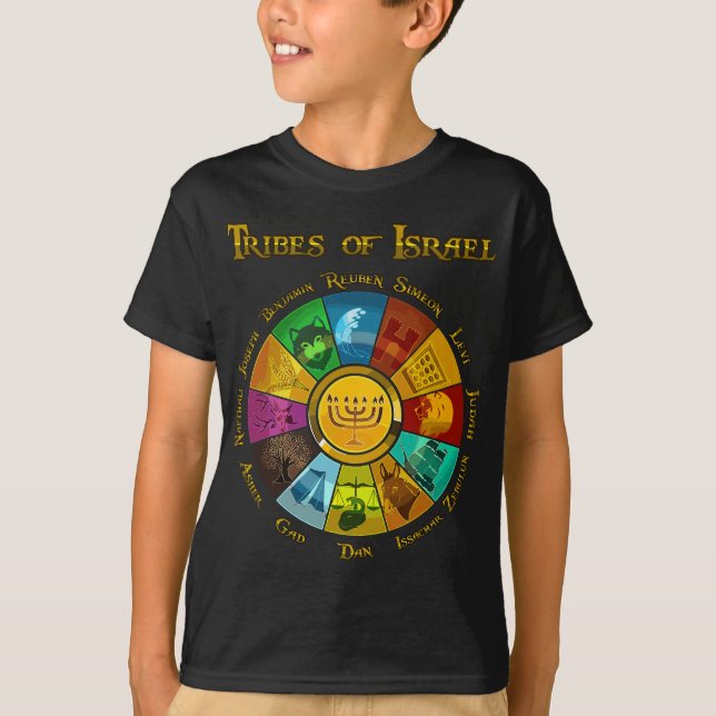12 Stämme Israels Hebräischer jüdischer Israeliten T-Shirt (Vorderseite)