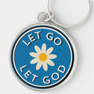 12 Step Erholung Lass Go Lass God Blue Blume Keych Schlüsselanhänger