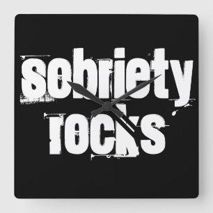 12 Step Erholung Sobriety Slogan Alkoholisches Add Quadratische Wanduhr