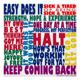 12 Step Slogans Poster