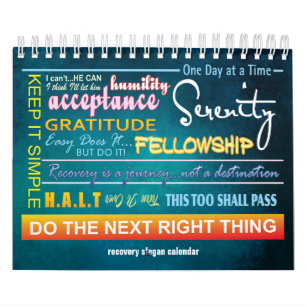 12 Stufen Erholung Slogans Kalender 23