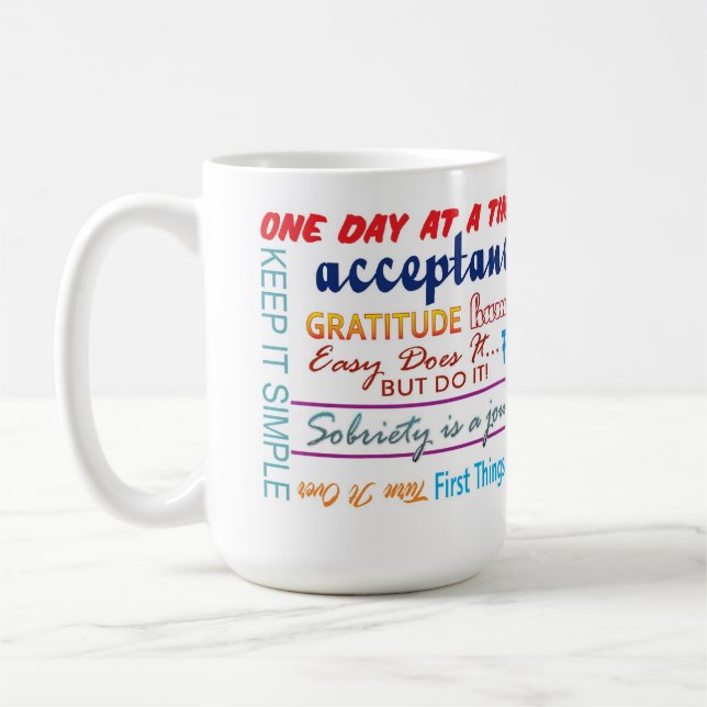 12-Stufen-Slogans Tasse 25z (Links)