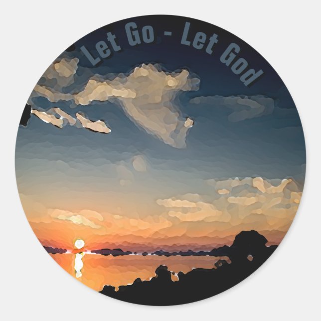 12-Stufen-Sonnenuntergang über dem Plattensee - Pe Runder Aufkleber (Vorderseite)