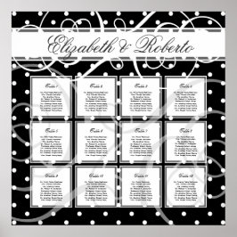 12 Tabelle 80 bis 120 Gästekarte für Hochzeiten Poster