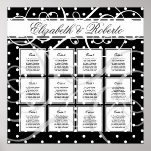 12 Tabelle 80 bis 120 Gästekarte für Hochzeiten Poster