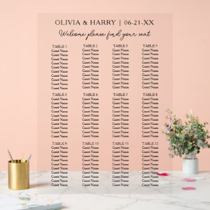 12 Tabelle Einfache Minimalistische Hochzeitssitzk Acrylschild