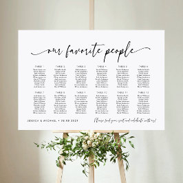 12 Tabellen Unsere Lieblings-Sitzplan Poster