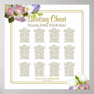 12 Tableau Mariage Plat Pastel Floral