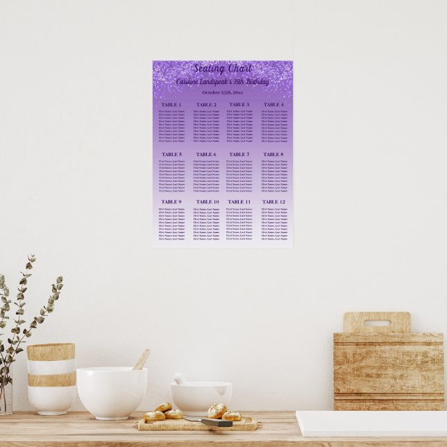 12 Tableau Sièges Modèle Parties scintillant viole (Cuisine)