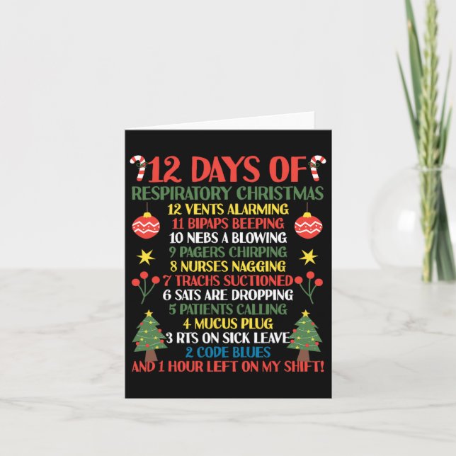 12 Tage Atemtherapeut Weihnachtsfest R Karte (Vorderseite)