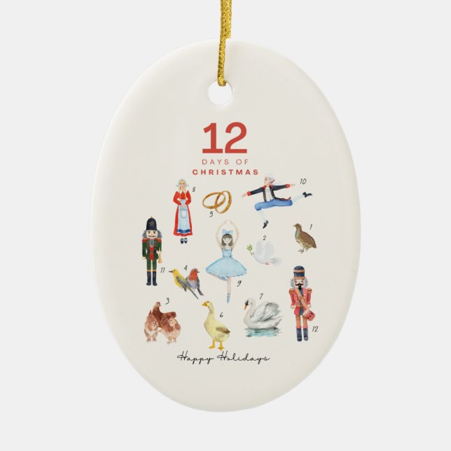 12 TAGE CHRISTMAS KERAMIK ORNAMENT (Vorne)