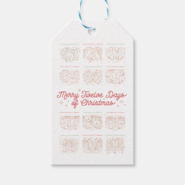 12 TAGE CHRISTMAS / Weihnachtsgeschenk Tag Geschenkanhänger (Vorderseite)