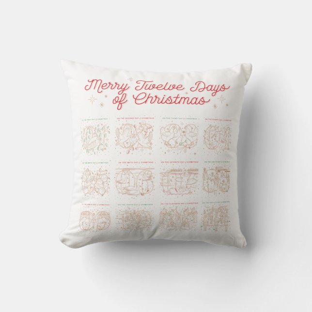 12 Tage CHRISTMAS / Weihnachtskissen Kissen (Vorderseite)