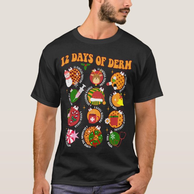 12 Tage Derm Funny Dermatology Weihnachten T-Shirt (Vorderseite)