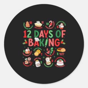 12 Tage des Backens Bäcker Weihnachten Koch Chef B Runder Aufkleber