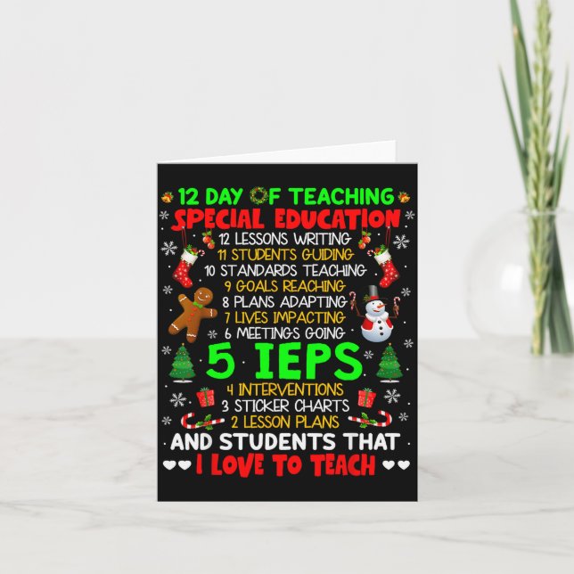 12 Tage des Unterrichts Sonderpädagogik Ieps Sped  Karte (Vorderseite)