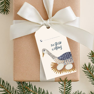 12 Tage vor Weihnachten 6 Gänse legen Eier Geschenkanhänger