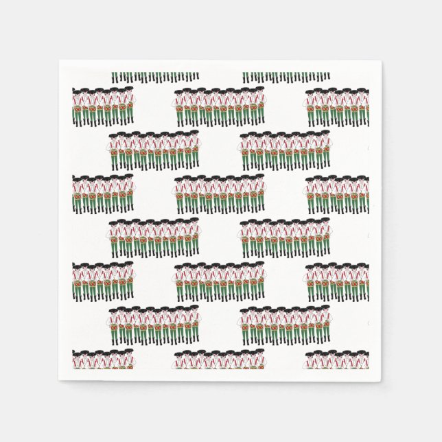 12 Tage Weihnachten 12 Drummer Drumming Serviette (Vorderseite)