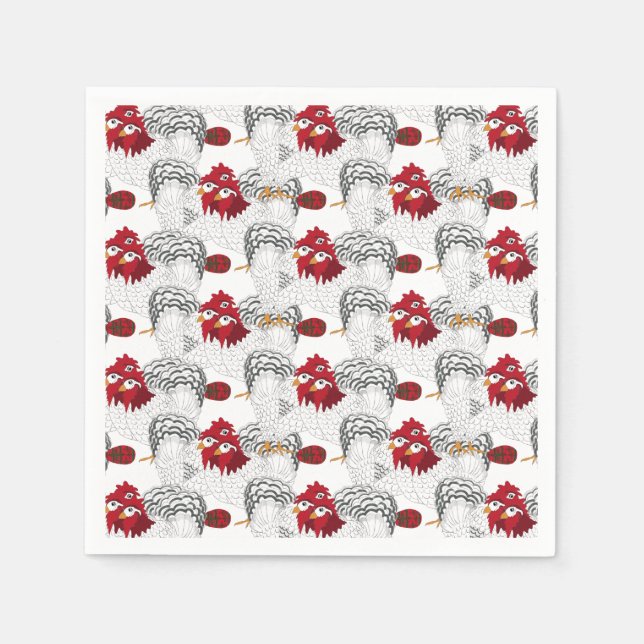 12 Tage Weihnachten 3 Französische Hühner Serviette (Vorderseite)