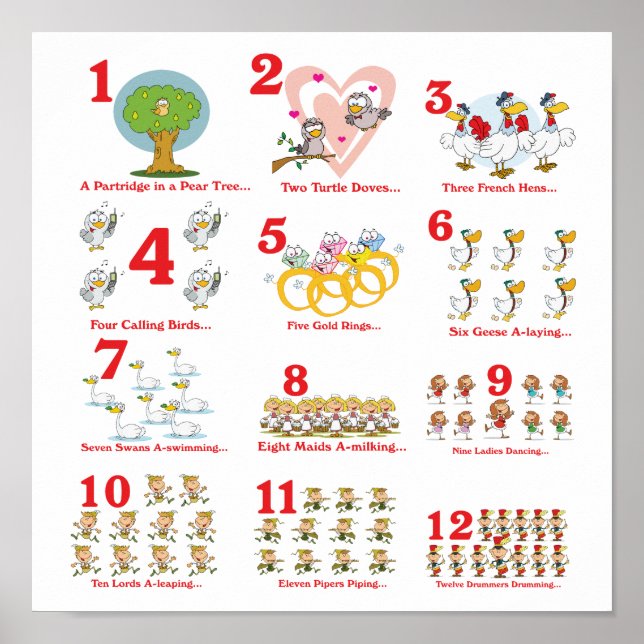 12 Tage Weihnachten abgeschlossen Poster (Vorne)