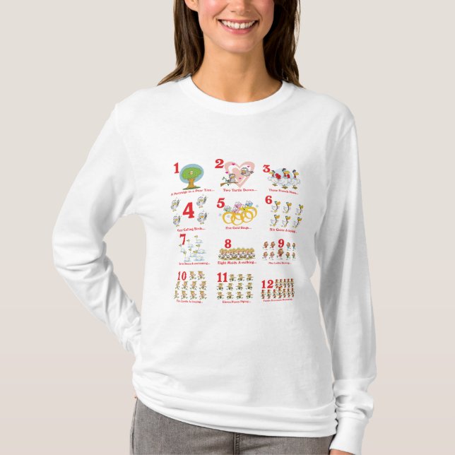 12 Tage Weihnachten abgeschlossen T-Shirt (Vorderseite)