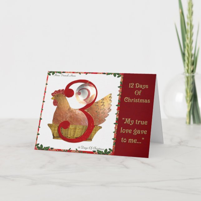 12 Tage Weihnachten drei französische Hennen (Vorderseite)