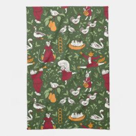 12 Tage Weihnachten Folk Art Tier Geschirrtuch