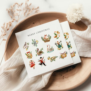 12 Tage Weihnachten Frohe Weihnachtsfeier Serviette